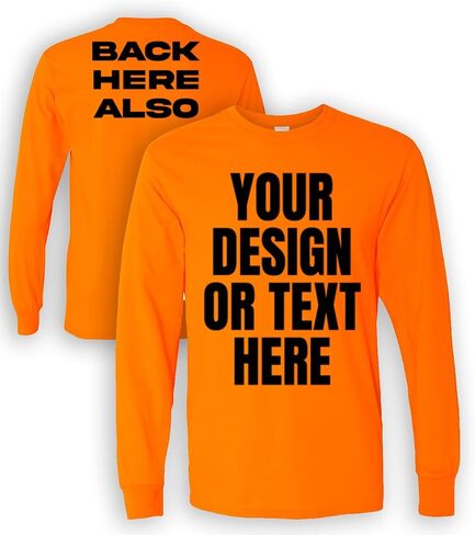 Kolossus Customizable High Visibility Long Sleeve Work Shirts Design Your Own Personalized t Shirts with Logo Photo Text in Kuwait