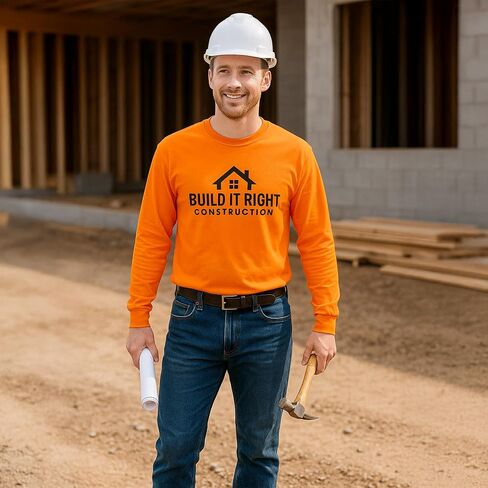 Kolossus Customizable High Visibility Long Sleeve Work Shirts Design Your Own Personalized t Shirts with Logo Photo Text in Kuwait