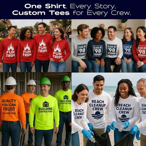 Kolossus Customizable High Visibility Long Sleeve Work Shirts Design Your Own Personalized t Shirts with Logo Photo Text in Kuwait
