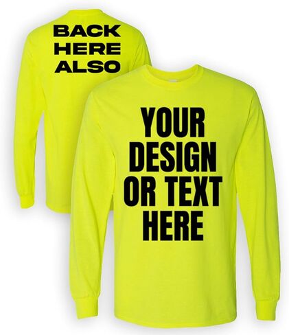 Kolossus Customizable High Visibility Long Sleeve Work Shirts Design Your Own Personalized t Shirts with Logo Photo Text in Kuwait