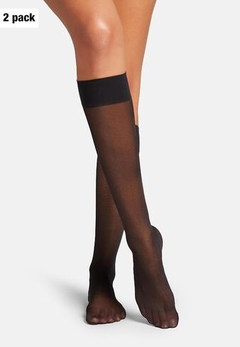 Wolford Satin Touch 20 Denier جوارب طويلة للركبة للنساء جوارب شفافة لامعة مع أساور ناعمة (مجموعة من 3 وحدات) in Saudi Arabia