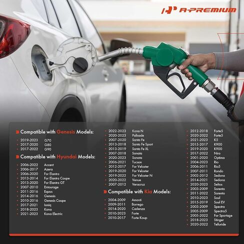 A-Premium Fuel Tank Filler Cap Compatible with Hyundai Elantra, Sonata, Santa Fe, Accent, Tucson, Genesis, Veloster, Kona, Palisade, Ioniq, Azera, Veracruz, Venue, Equus & Kia Soul & Genesis G80 in Saudi Arabia