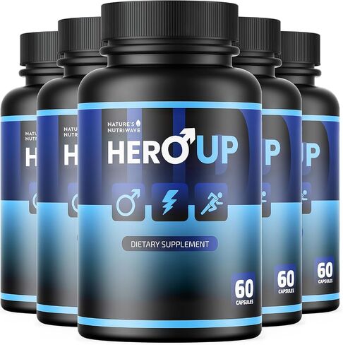 HeroUP - مكمل صحي طبيعي بمكونات نباتية - غير معدل وراثيًا وخالي من المنشطات | صنع في الولايات المتحدة الأمريكية، معتمد من GMP | 60 كبسولة، تكفي لمدة شهر in Kuwait