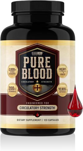 Pure Blood - Advanced Circulatory Support, Clinically Dosed Ingredients, Cholesterol & Lipid Balance, Clean + Transparent Formula, 120 Capsules in Saudi Arabia