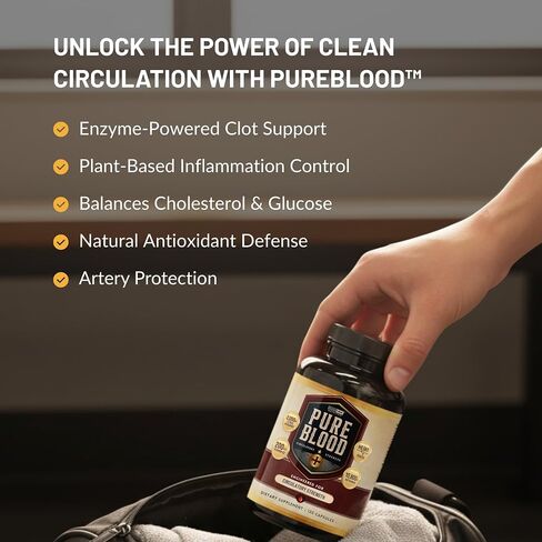 Pure Blood - Advanced Circulatory Support, Clinically Dosed Ingredients, Cholesterol & Lipid Balance, Clean + Transparent Formula, 120 Capsules in Saudi Arabia