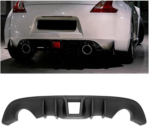 HECASA Rear Diffuser Bumper Lip Compatible with 2009-2020 Nissan 370Z Z34 Coupe 2Door Model Shark Fin Style Rear Bumper Spoiler Valance Chin ABS Plastic Carbon Fiber Color in Saudi Arabia