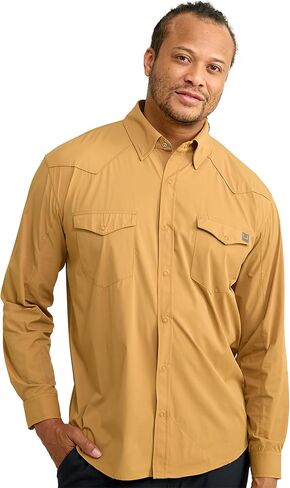 HUK Men's Creekbed Solid Long Sleeve Button, Fishing Shirt in Saudi Arabia