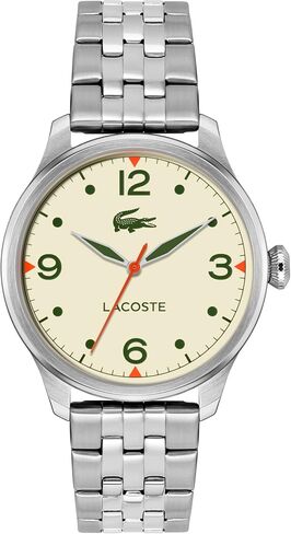 Lacoste Lisbon Men's 3H Quartz Watch, Stainless Steel, Water Resistant Up to 5ATM/50 Meters - Modern Design for Him - 42mm in Saudi Arabia