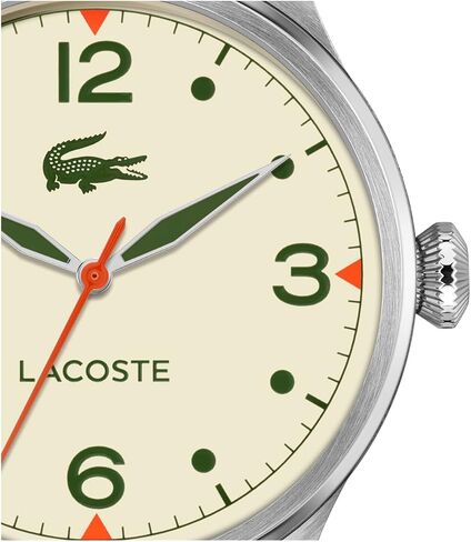 Lacoste Lisbon Men's 3H Quartz Watch, Stainless Steel, Water Resistant Up to 5ATM/50 Meters - Modern Design for Him - 42mm in Saudi Arabia