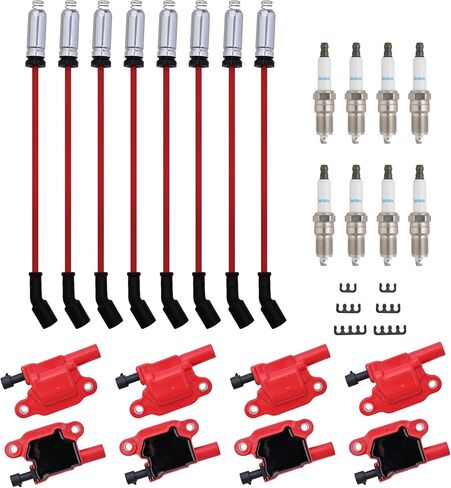 Ignition Coil Pack, Ignition Wire with Spark Plugs and Coil Packs kit Compatible with Buick Cadillac Avalanche Camaro Silverado Suburban GMC M8-48322 UF413 12611424 41-110 in Saudi Arabia