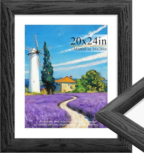 إطار صورة مقاس 20 × 24 باللون الأسود. نسيج خشبي محبب بعرض 1.57 بوصة، صور عرض 16 × 20 مع حصيرة. إطار صورة جداري أفقي أو عمودي مقاس 20 × 24. in Kuwait