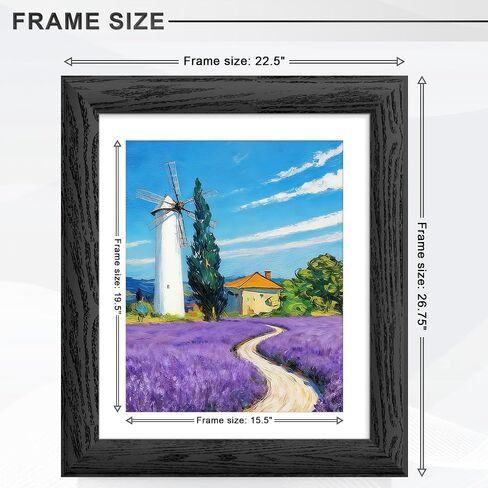 إطار صورة مقاس 20 × 24 باللون الأسود. نسيج خشبي محبب بعرض 1.57 بوصة، صور عرض 16 × 20 مع حصيرة. إطار صورة جداري أفقي أو عمودي مقاس 20 × 24. in Kuwait