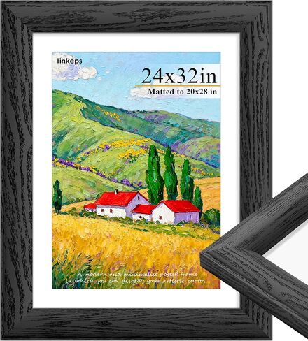 إطار صورة مقاس 20 × 24 باللون الأسود. نسيج خشبي محبب بعرض 1.57 بوصة، صور عرض 16 × 20 مع حصيرة. إطار صورة جداري أفقي أو عمودي مقاس 20 × 24. in Kuwait