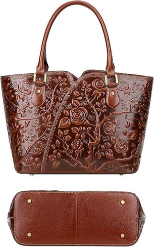 PIJUSHI Floral Designer Handbags for Women Ladies Top Handle Handbags Satchel Bags and Purses(22328 Classic Purple) in Saudi Arabia
