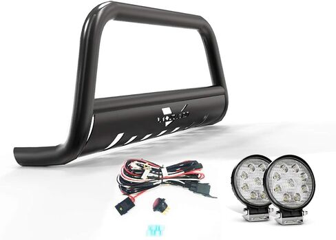 VANGUARD VGUBG-1183BK-RLED Black Powdercoat Bull Bar 4.5in Round LED Kit | Compatible with 11-22 Dodge Durango / 11-22 Jeep Grand Cherokee in Saudi Arabia