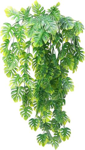 1PC Artificial Monstera Greenery UV Resistant Plastic Hanging Decor for Indoor Outdoor Wall House Weddings Patios Porches Decor (73 * 3 * 0.5cm) in Saudi Arabia