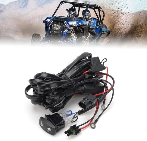 LKV UTV 360 واط مجموعة أدوات ربط الأسلاك لإشارة الانعطاف مع مفتاح هزاز مرحل ومضي فيوز الأسلاك لـ Polaris RZR Ranger Maverick X3 Talon Mule in Saudi Arabia