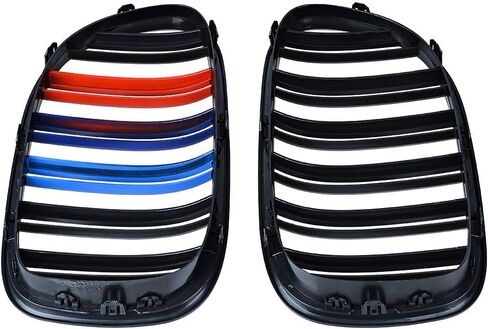 Astra Depot OE Replacement For 2009-15 BMW 7-Series F01 F02 730d 740i 750i Glossy Black M Stripe Color Painted Front Kidney Grille Grill Insert in Saudi Arabia