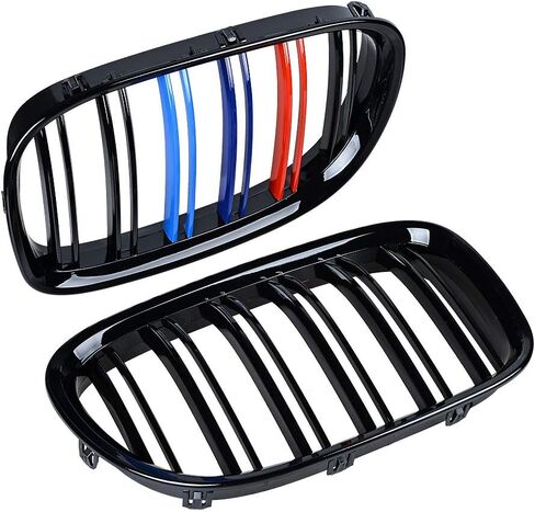 Astra Depot OE Replacement For 2009-15 BMW 7-Series F01 F02 730d 740i 750i Glossy Black M Stripe Color Painted Front Kidney Grille Grill Insert in Saudi Arabia