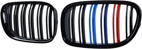 Astra Depot OE Replacement For 2009-15 BMW 7-Series F01 F02 730d 740i 750i Glossy Black M Stripe Color Painted Front Kidney Grille Grill Insert in Saudi Arabia