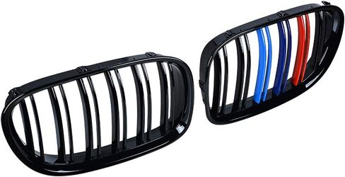 Astra Depot OE Replacement For 2009-15 BMW 7-Series F01 F02 730d 740i 750i Glossy Black M Stripe Color Painted Front Kidney Grille Grill Insert in Saudi Arabia