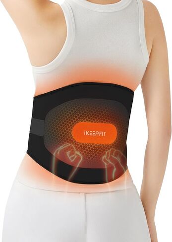 Cordless Heating Pad for Back Pain Relief: MAXwarm 3.0[2025 Upgraded], IKEEPFIT Electric Heat Pad with Massager for Period Cramps, Extra Large 65", 8000mAh Battery, Gift for Women Men (Beige) in Saudi Arabia