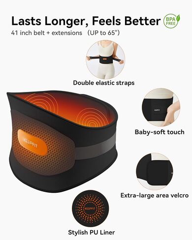 Cordless Heating Pad for Back Pain Relief: MAXwarm 3.0[2025 Upgraded], IKEEPFIT Electric Heat Pad with Massager for Period Cramps, Extra Large 65", 8000mAh Battery, Gift for Women Men (Beige) in Saudi Arabia