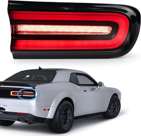 Tail Light Assembly Compatible with 2015-2023 Dodge Challenger-Right Taillight with Bulbs for Challenger LED Type,Replace CH2801207 68510770AA in Kuwait