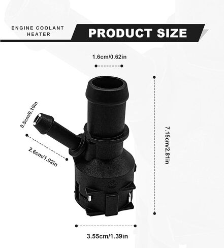 Engine Coolant Heater Hose Coupling Compatible with A3 1.2 TSI 2010-2012, TT 1.8 TFSI 2008-2014, Golf VI Variant (AJ5) 1.2 TSI 2010-2013 etc, Replace OE #1K0122291C, 1K0122101BB, 1K0122101BC in Saudi Arabia