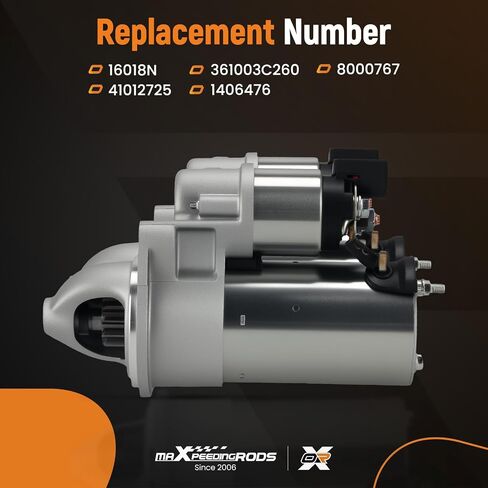 محرك تشغيل maxpeedingrods لسيارة Hyundai Santa Fe 2015-2018، Santa Fe XL 2015-2019، Azera 2015-2017 & Kia Sorento 2016-2020، Sedona 2016-2021، Cadenza، V6 3.3L، 12V 1.7KW 11 أسنان في اتجاه عقارب الساعة in Saudi Arabia