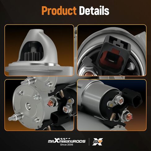 محرك تشغيل maxpeedingrods لسيارة Hyundai Santa Fe 2015-2018، Santa Fe XL 2015-2019، Azera 2015-2017 & Kia Sorento 2016-2020، Sedona 2016-2021، Cadenza، V6 3.3L، 12V 1.7KW 11 أسنان في اتجاه عقارب الساعة in Saudi Arabia
