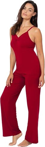 PajamaGram Naturally Nude Pajamas for Women Set - Sexy Pajama Set for Women - Cami and Pant Pajama Sets for 2 piece in Saudi Arabia