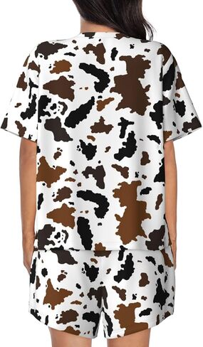 طقم بيجامات للنساء بأكمام قصيرة تي شيرت وسروال قصير وملابس نوم وملابس نوم منزلية صيفية in Kuwait