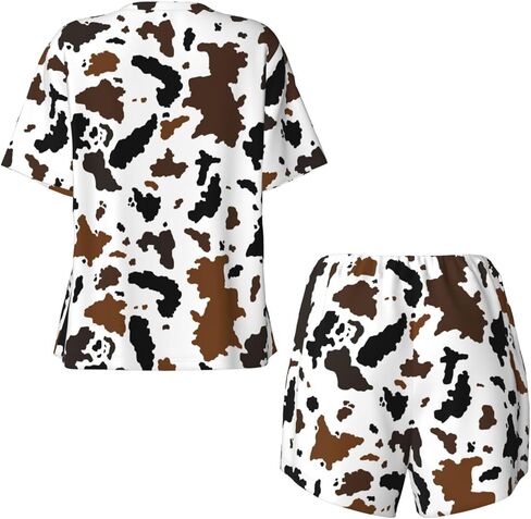 طقم بيجامات للنساء بأكمام قصيرة تي شيرت وسروال قصير وملابس نوم وملابس نوم منزلية صيفية in Kuwait