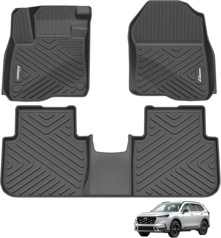 سجادات أرضية ملائمة حسب الطلب متوافقة مع CR-V 2012-2016، بطانات أرضية سيارة CRV سوداء مناسبة لجميع الأحوال الجوية، مجموعة الصف الأمامي والخلفي in Kuwait