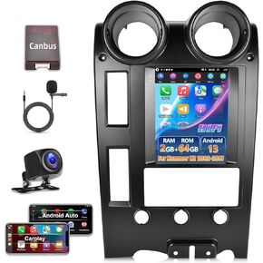 [2+64G] Android 13 Car Radio for Hummer H2 2002-2007 - Wireless Apple Carplay and Android Auto - 9.7 inch Touchscreen HiFi Audio - WiFi, 1080P, GPS, Mirror Link, SWC + AHD Backup Camera + Mic