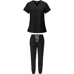Women's Scrub Set, Scrubs Nursing Uniforms Professional Scrub Top and Pants V Neckline Nurse Female Workwear