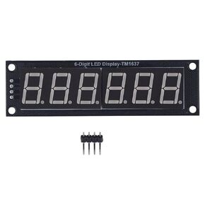 6 Digit 7 Segment Display Module LED Display Digital Tube Module TM1637 Driver Tube Clock Display with Pin Header 5V