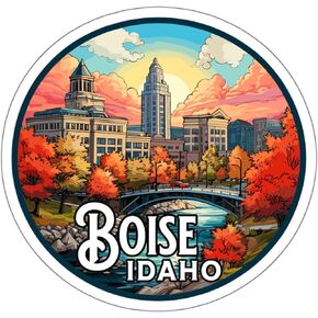 Boise Sticker Idaho Souvenir Travel Decal Vinyl Small Waterproof for Water Bottle Mug Passport Book Scrapbook Notebook Laptop Tumbler Skateboard Computer Phone Size 4" Funny Gift