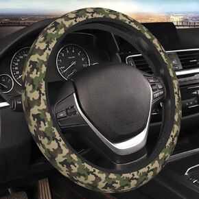 Yellow Hippie Floral Auto Car Daisy Steering Wheel Cover Universal 15 Inch Neoprene Interior Decor Protection Accessories