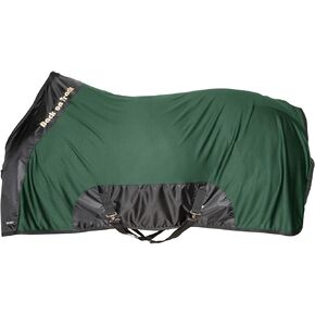 Back on Track Royal Mesh Sheet Deluxe - Equestrian Sport Versatile Lightweight Blanket Stable Sheet with 2 Front T-Buckles Closure, Green - 75" (140cm)