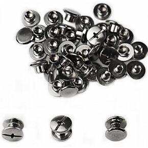 304 Stainless Steel Leather Rivets 100 Pcs (50 Sets) Screw Rivets Phillip Head Leather Bag, Book and Photo Album Binding Rivets Kits 5x4mm