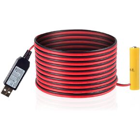 USB AA Battery Eliminator Replace Kit 5V to 1.5V Power Supply Converter 1 AA Connect Cable 78INCH (1AA-1.5V)