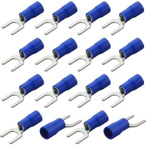 Fielect 200Pcs AWG 22-16 Insulated Fork Spade Wire Connectors #4 U-Type Spade Terminal Connectors Electrical Crimp Terminal Connectors
