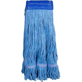 رأس ممسحة تجارية عالية الجودة من Supply Guru، مقاس X-Large، عصابة رأس عالمية، غزل مخلوط، مع وسادة تنظيف من النايلون، 32 أونصة، 4 طبقات، أزرق. in Kuwait