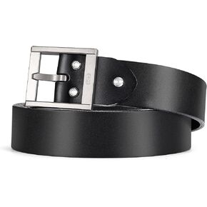 TACRAY Full Grain Leather Belt for man，Nickel Free Titanium Buckle Belt for Man，Prevent Allergy and Ultra-durable
