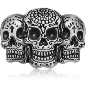 Ghost Skeleton Skull Belt Buckle for Men, Native American Western Cowboy Belt Buckle, Novelty Belt Buckle