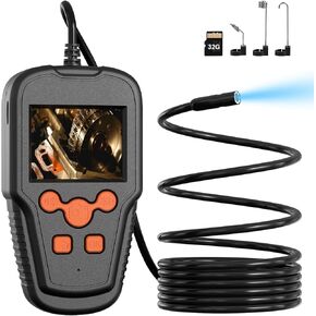 كاميرا المنظار مع ضوء، منظار صناعي، كاميرا ثعبان مع 1080 HD 5.5 مم IP67 كاميرا فحص مقاومة للماء، كاميرا تصريف 8 مصابيح LED، سلك شبه صلب 11.5 قدم، شاشة LCD 2.4 بوصة وبطاقة 32 جيجابايت in Kuwait