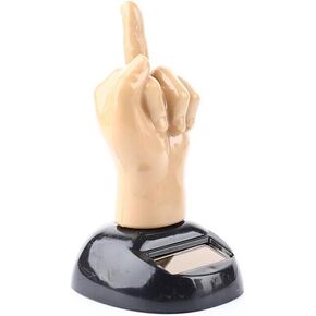 1 Pc Car Dashboard Solar Powered Mid Finger Shaking Toy Dancing Figure Toy Decorative Toy Figures Playsets