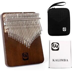 Kalimba Thumb Piano 42 Keys, Flat-board Finger Piano Walnut Wood Marimba Music Gifts with Song Book and Tune Hammer WALTERT